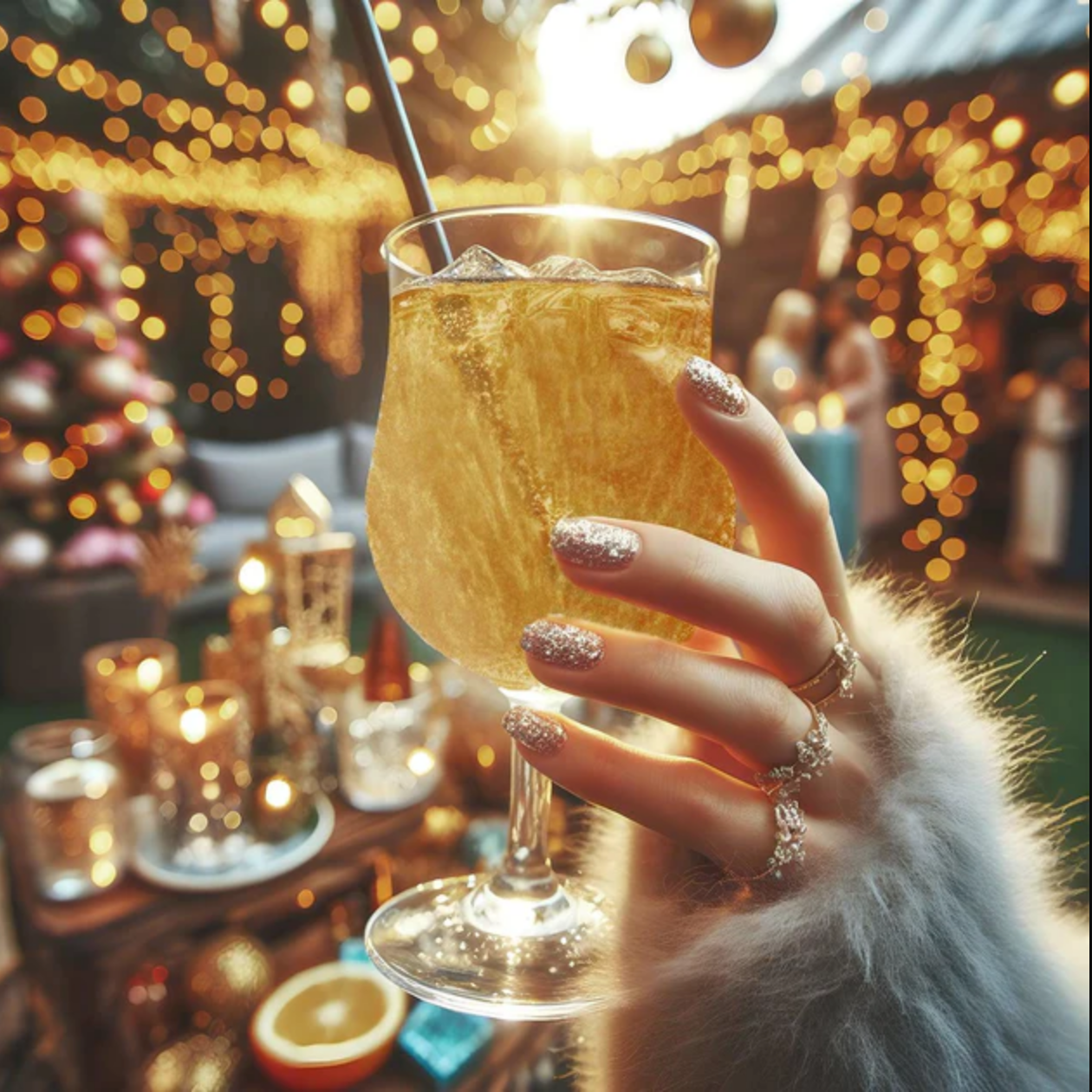 Gold Drink Glitter Bombs for Cocktails, Mocktails & Bubbly