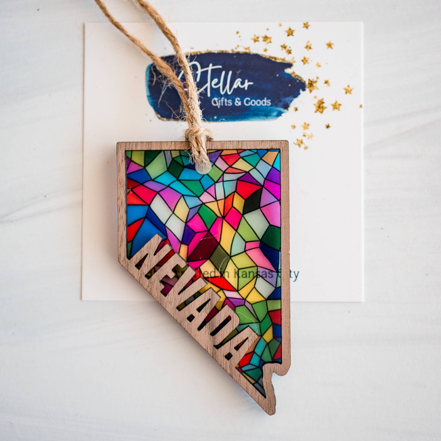 Ornaments - Stained Glass State Holiday- Local Christmas