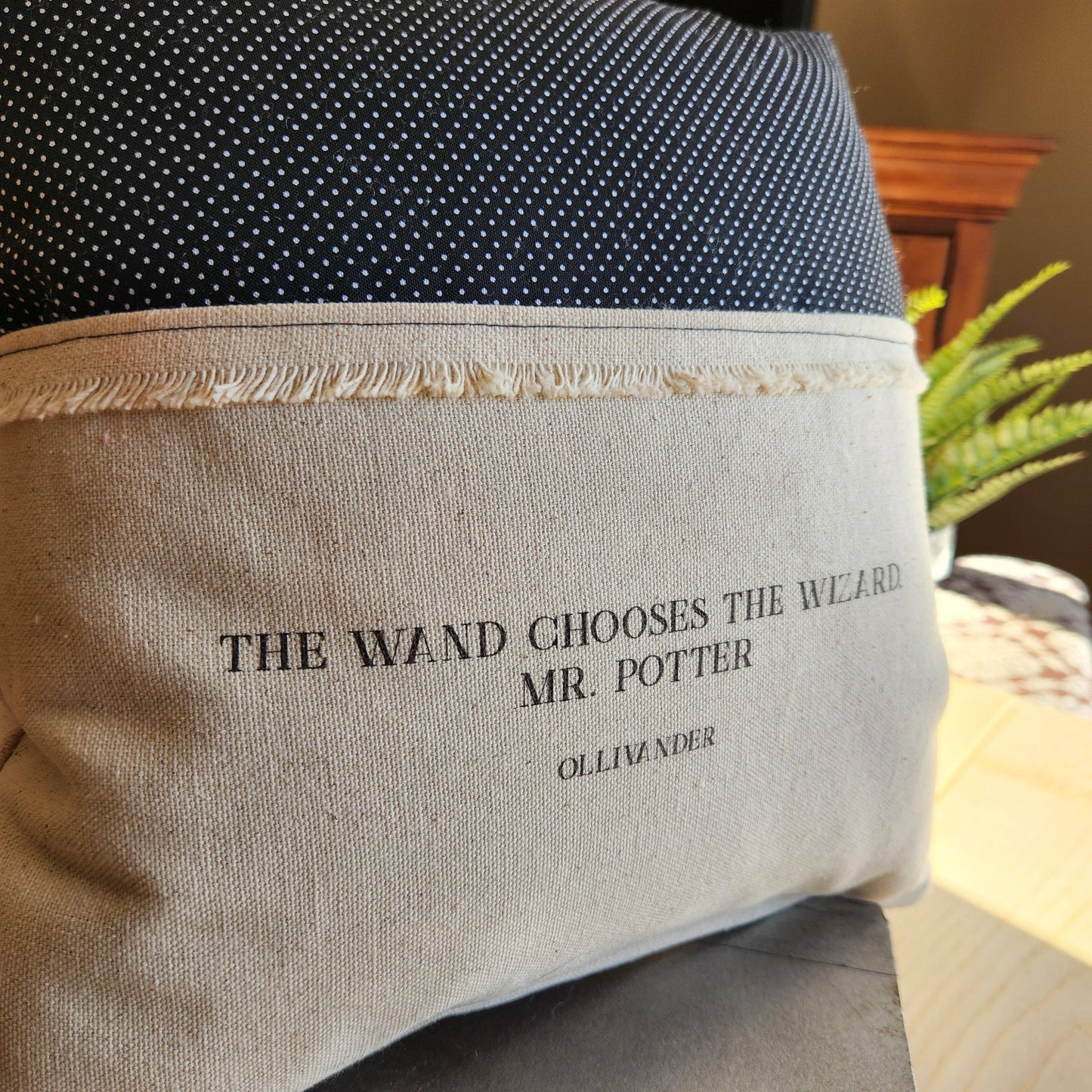 The Wand Chooses the Wizard, Reading Pillow, dot print
