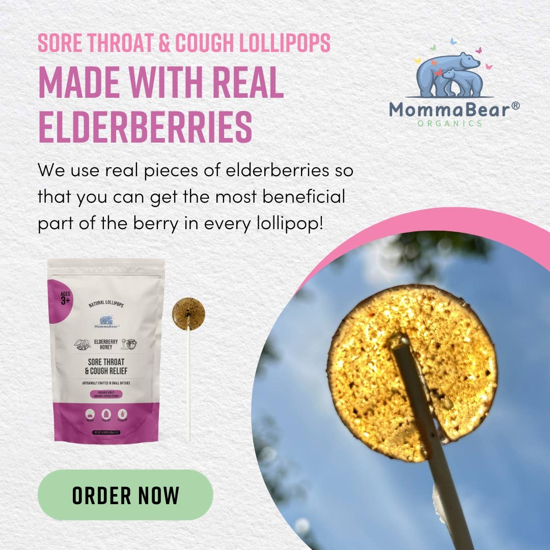 Organic Elderberry Honey Cough Lollipops/Lozenge (10ct)