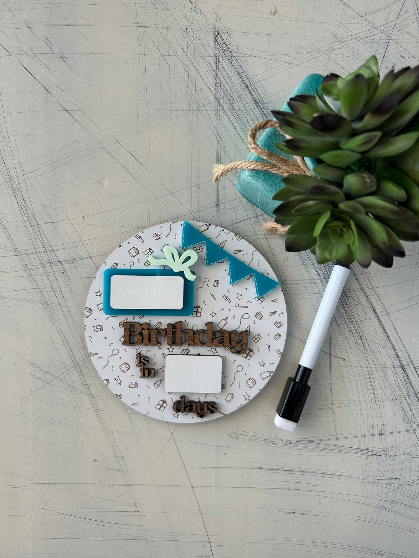 Dry Erase Birthday Countdown Sign