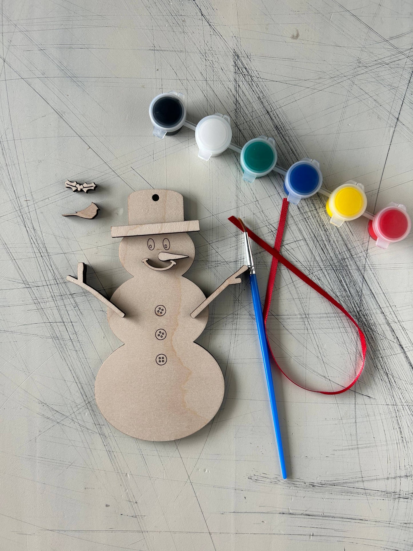 Build Your Own Snowman Ornament Paint Kit