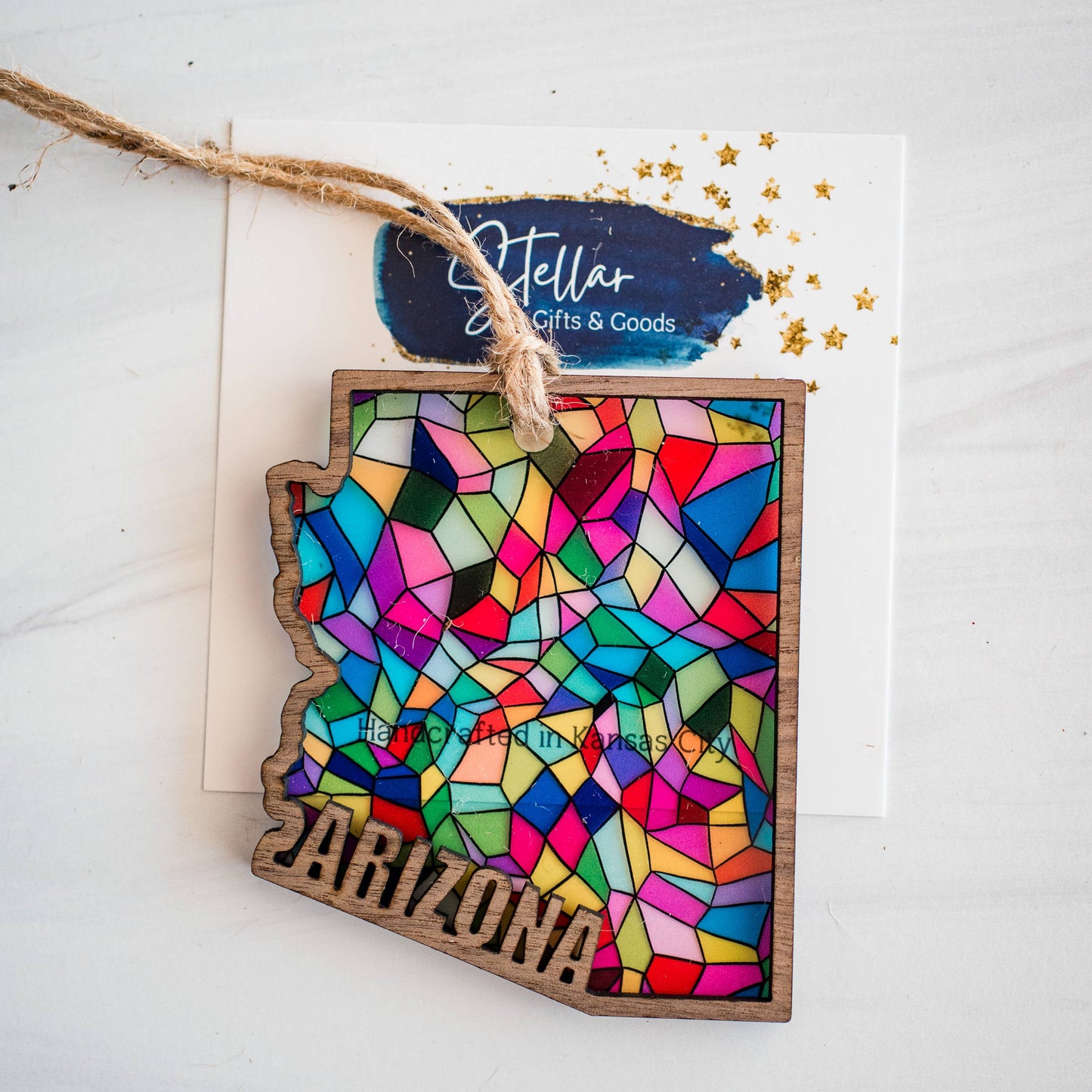 Ornaments - Stained Glass State Holiday- Local Christmas