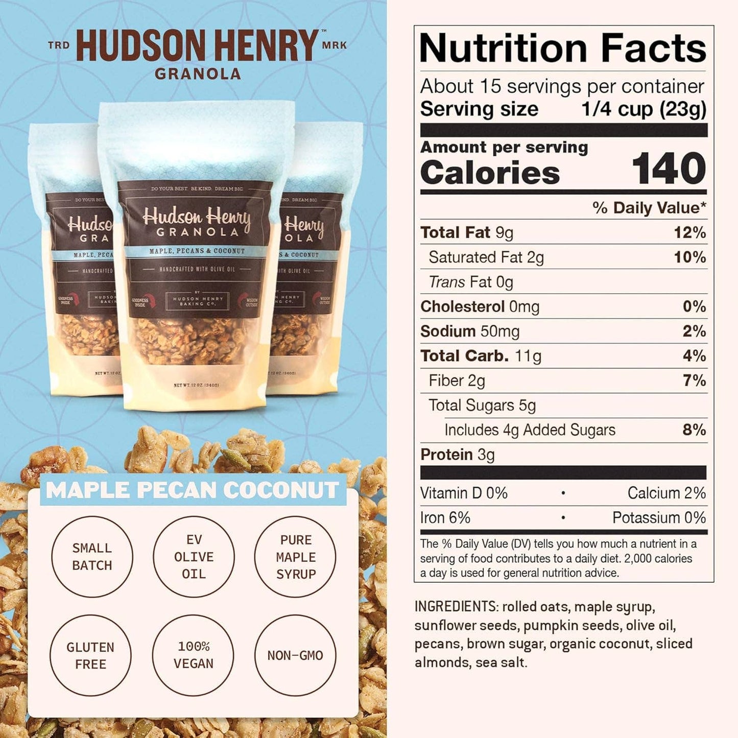 Maple Pecan Granola  - 12oz Bags