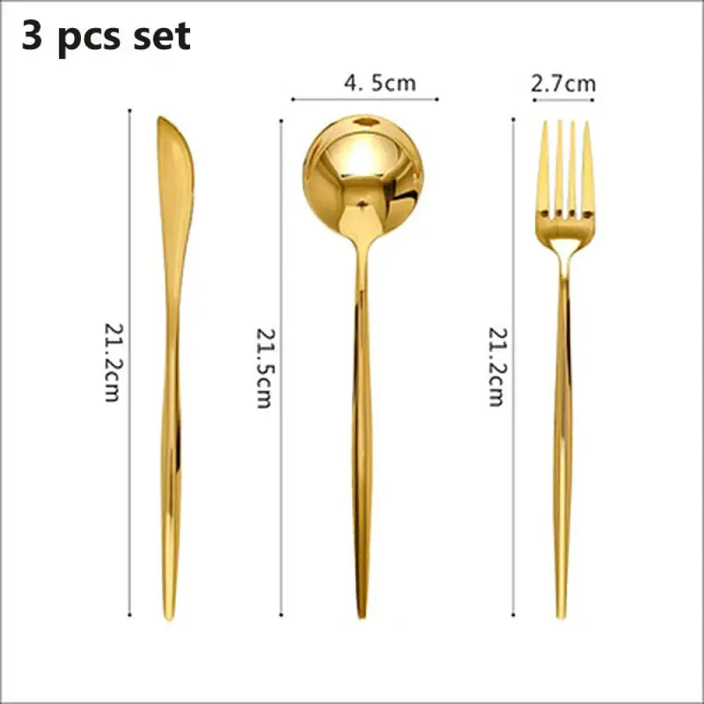 Luxury Gold 304 Stainless Steel Cutlery Set