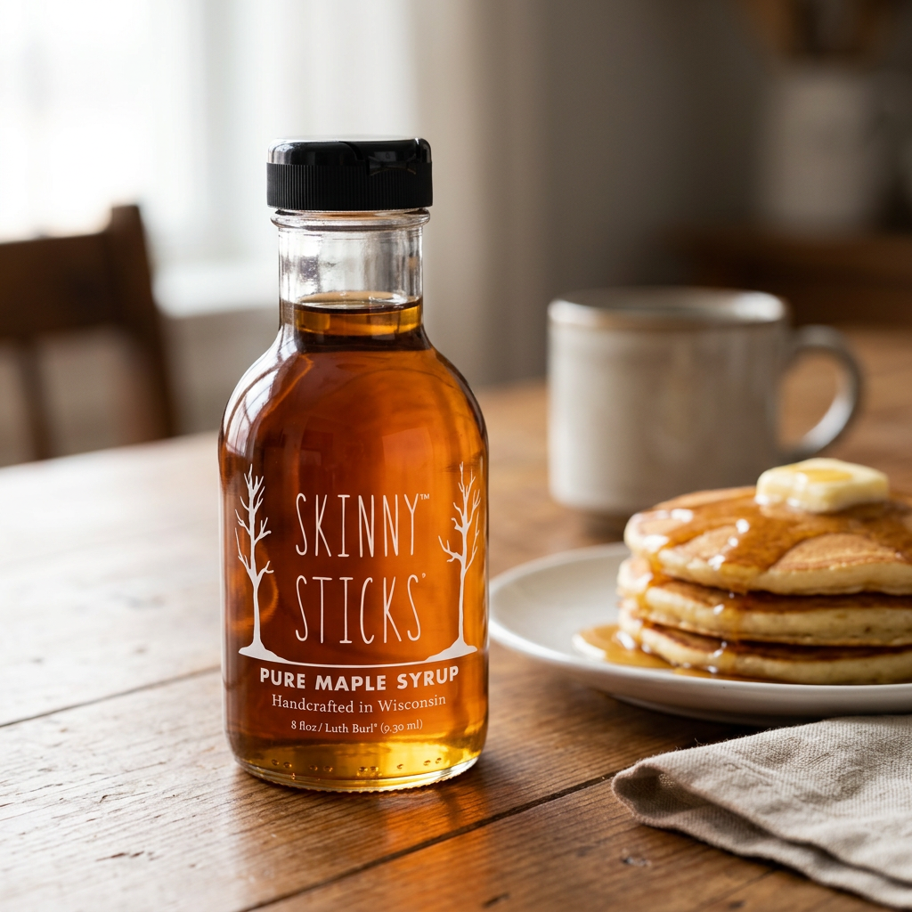 Skinny Sticks’ maple syrup breakfast lifestyle image