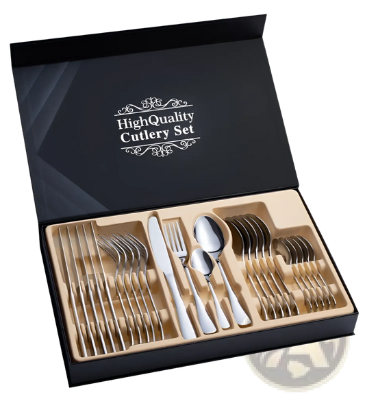 Stainless Steel Cutlery Set 24 Piece Gift Box Mirror Finish